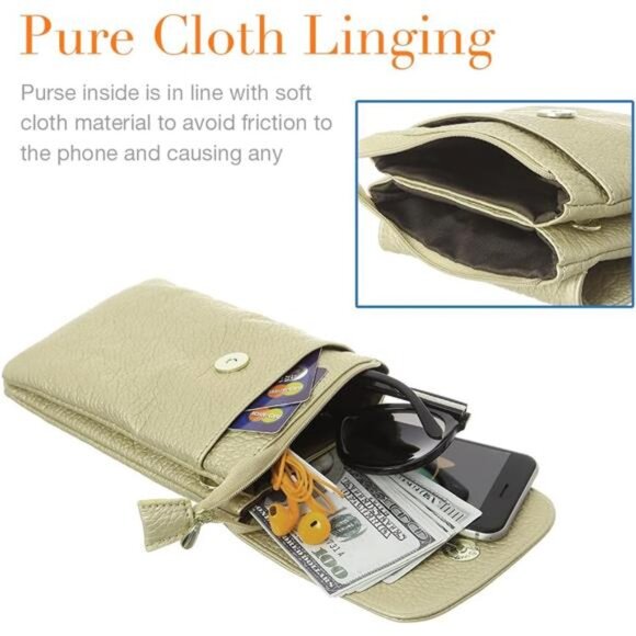 Roomy Pockets Small Crossbody Bags Cell Phone Wallet Purses for Women - Picture 5 of 7